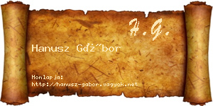 Hanusz Gábor névjegykártya