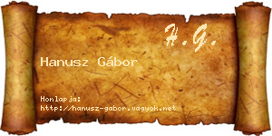 Hanusz Gábor névjegykártya
